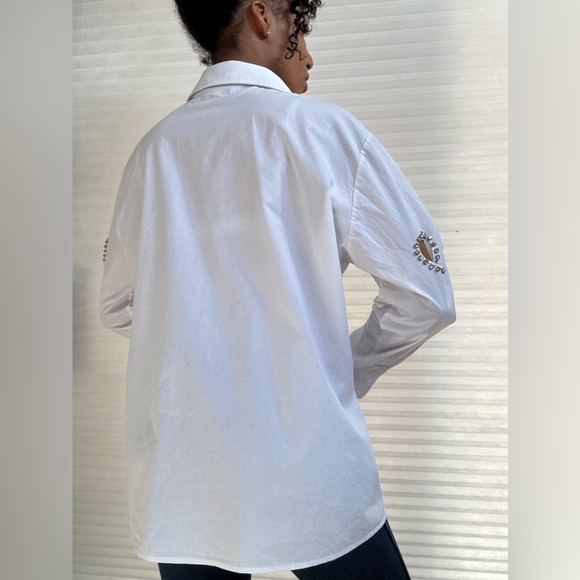 Lizette Collection Crystal Heart Cutout Long Sleeve Blouse - Picture 6 of 14